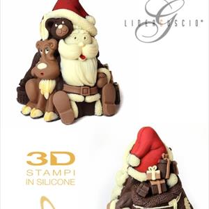 Santa Claus Bear and Reindeer Chocolate Christmas Bell LINEAGUSCIO Mould