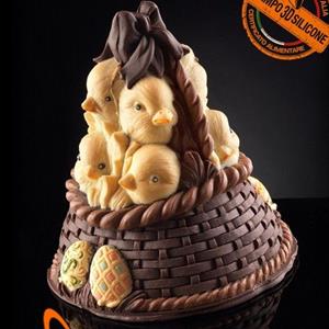 Basket of Chicks Chocolate Easter Bell LINEAGUSCIO Mould