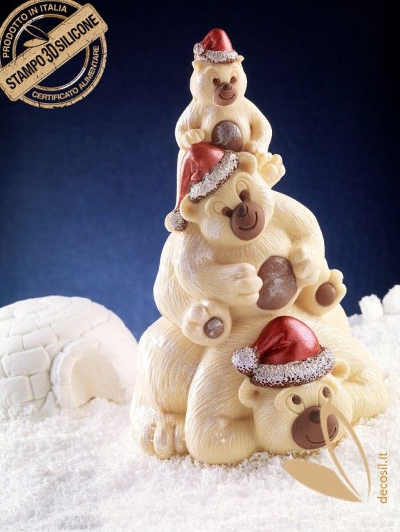 Bears Family Chocolate Christmas Tree LINEAGUSCIO Mould