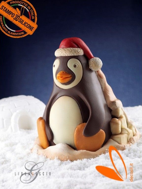 Penguin Chocolate Christmas Bell LINEAGUSCIO Mould