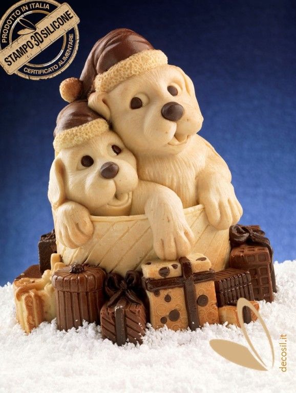 Puppies Gift Chocolate Christmas Bell LINEAGUSCIO Mould