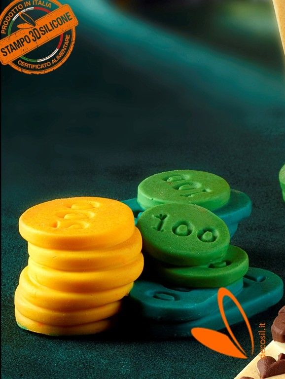 Poker Chips set shaped silicone mould