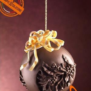 Holly Chocolate Christmas Ball LINEAGUSCIO Mould