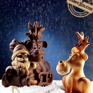 Reindeer and Sleigh with Santa Claus mould