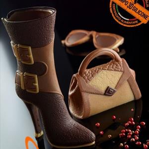 chocolate silicone mould high boots with buckles